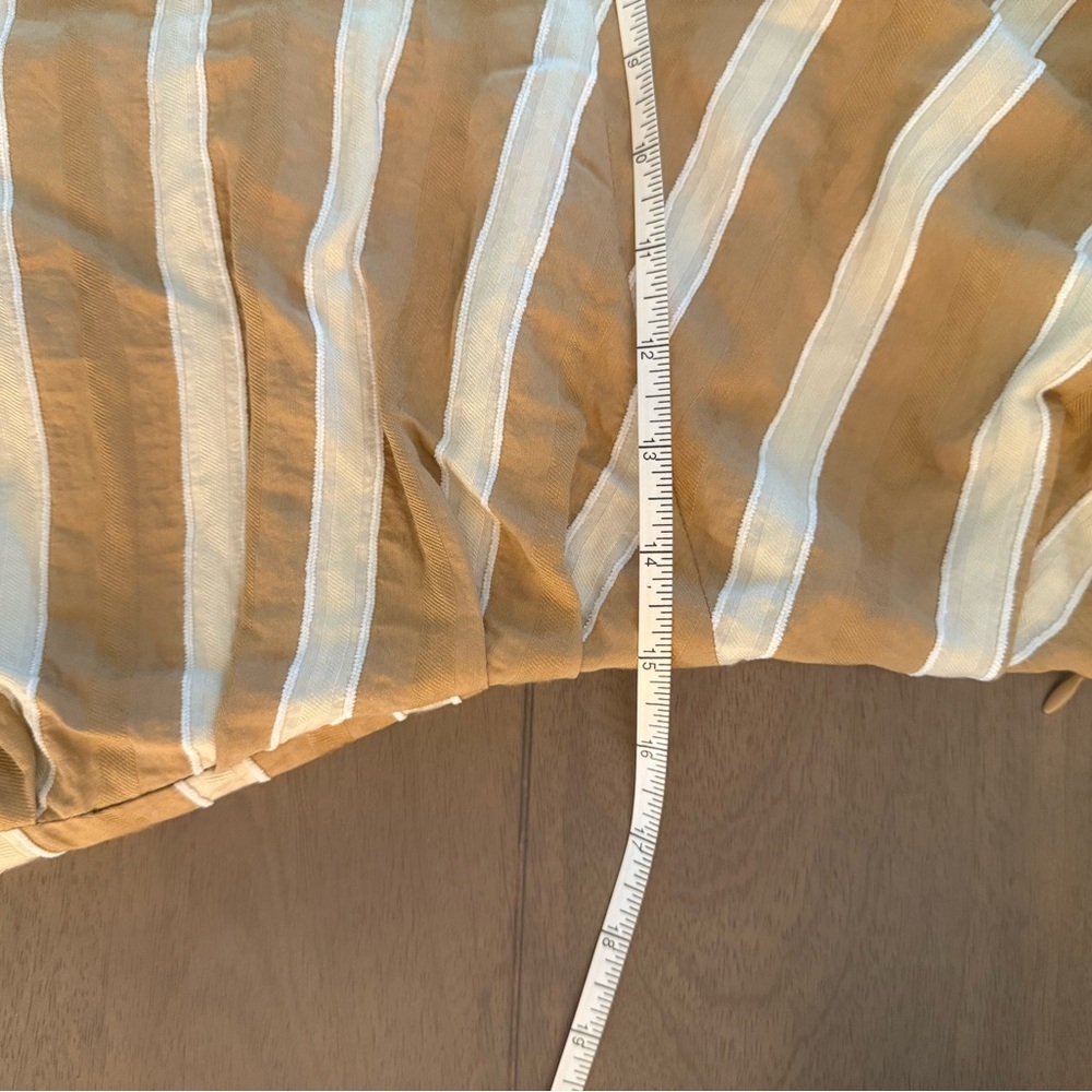 **SOLD** Zara Striped Asymmetric Jacquard Top Toffee Sz Medium - Picture 7 of 9